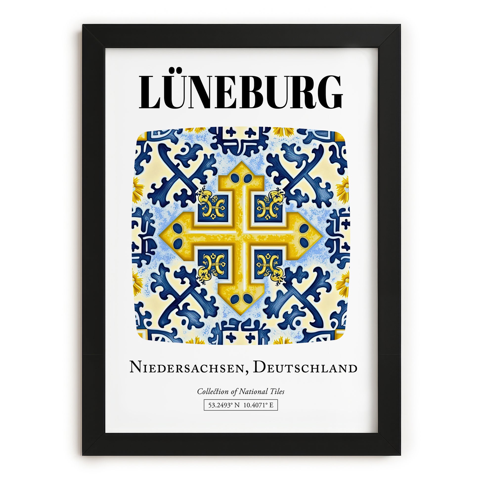 Lüneburg, Germany – Travel Poster, in sleek black frame