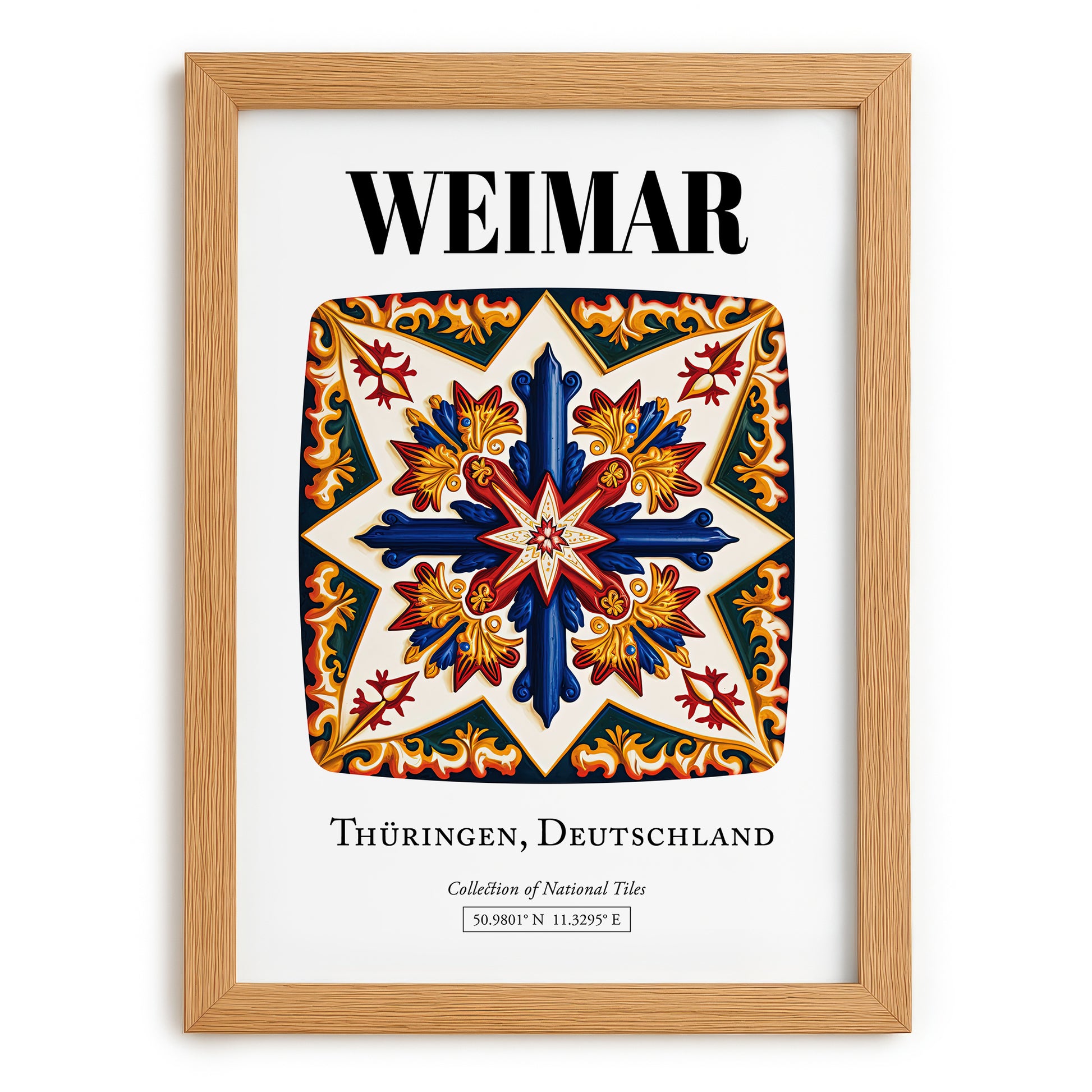 Weimar, Germany – Travel Print, set in oak frame