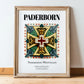 Paderborn, Germany – Country Culture Poster, in wooden frame leaning on the floor