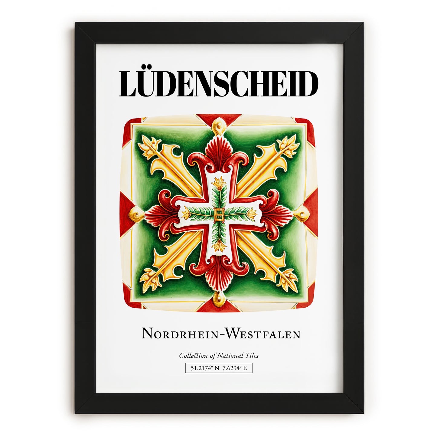 Lüdenscheid, Germany – Travel Poster, in sleek black frame