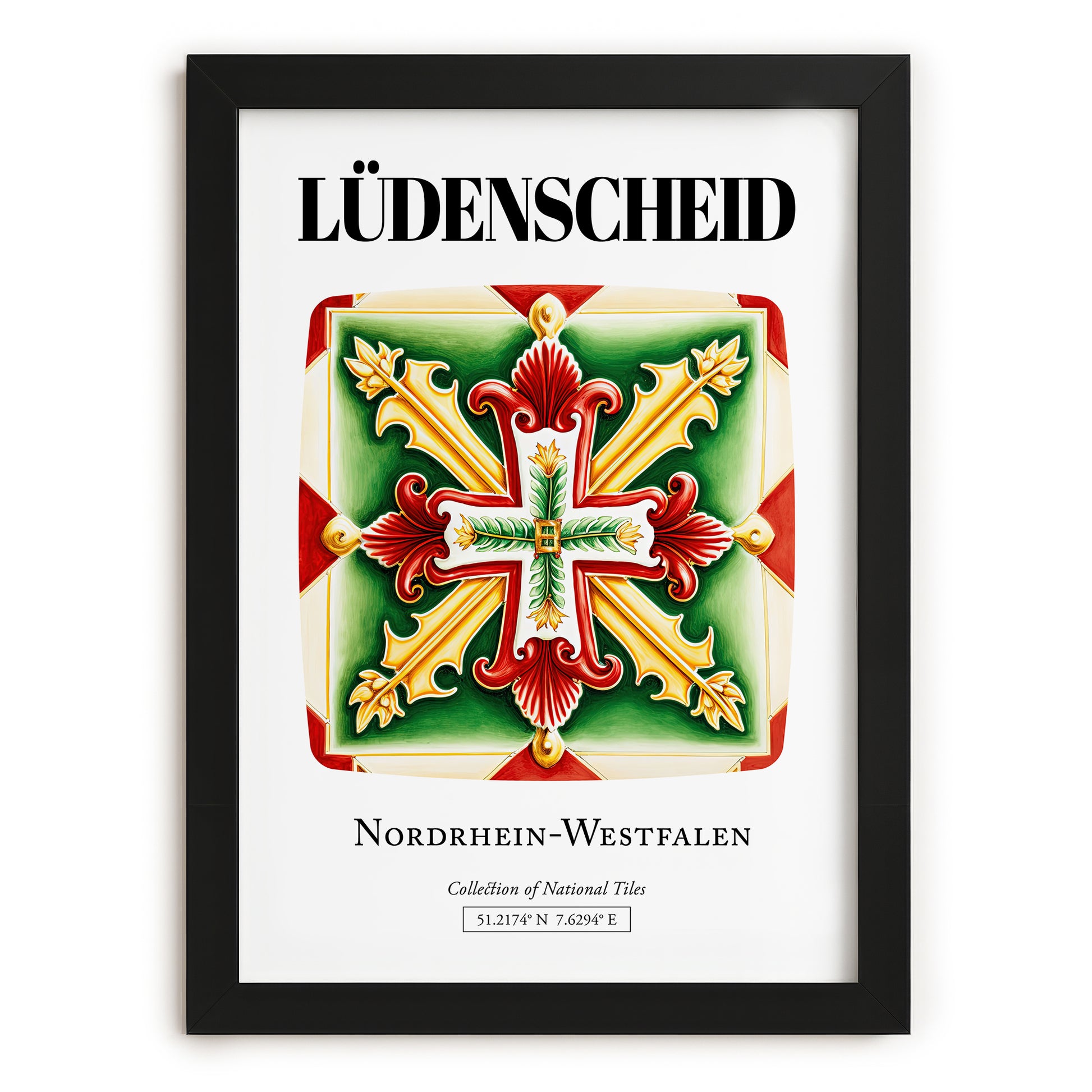 Lüdenscheid, Germany – Travel Poster, in sleek black frame