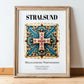 Stralsund, Germany – Architectural Travel Art, in wooden frame leaning on the floor