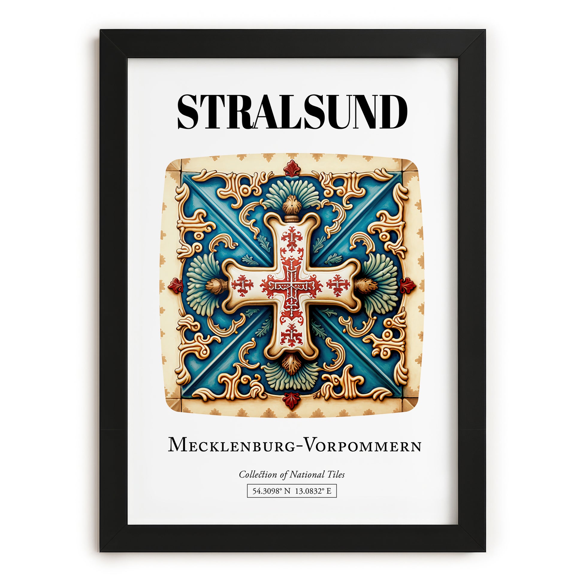 Stralsund, Germany – Architectural Travel Art, in sleek black frame