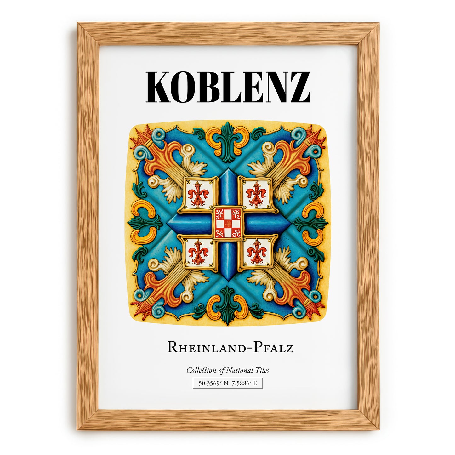 Koblenz, Germany – Travel Wall Decor, set in oak frame