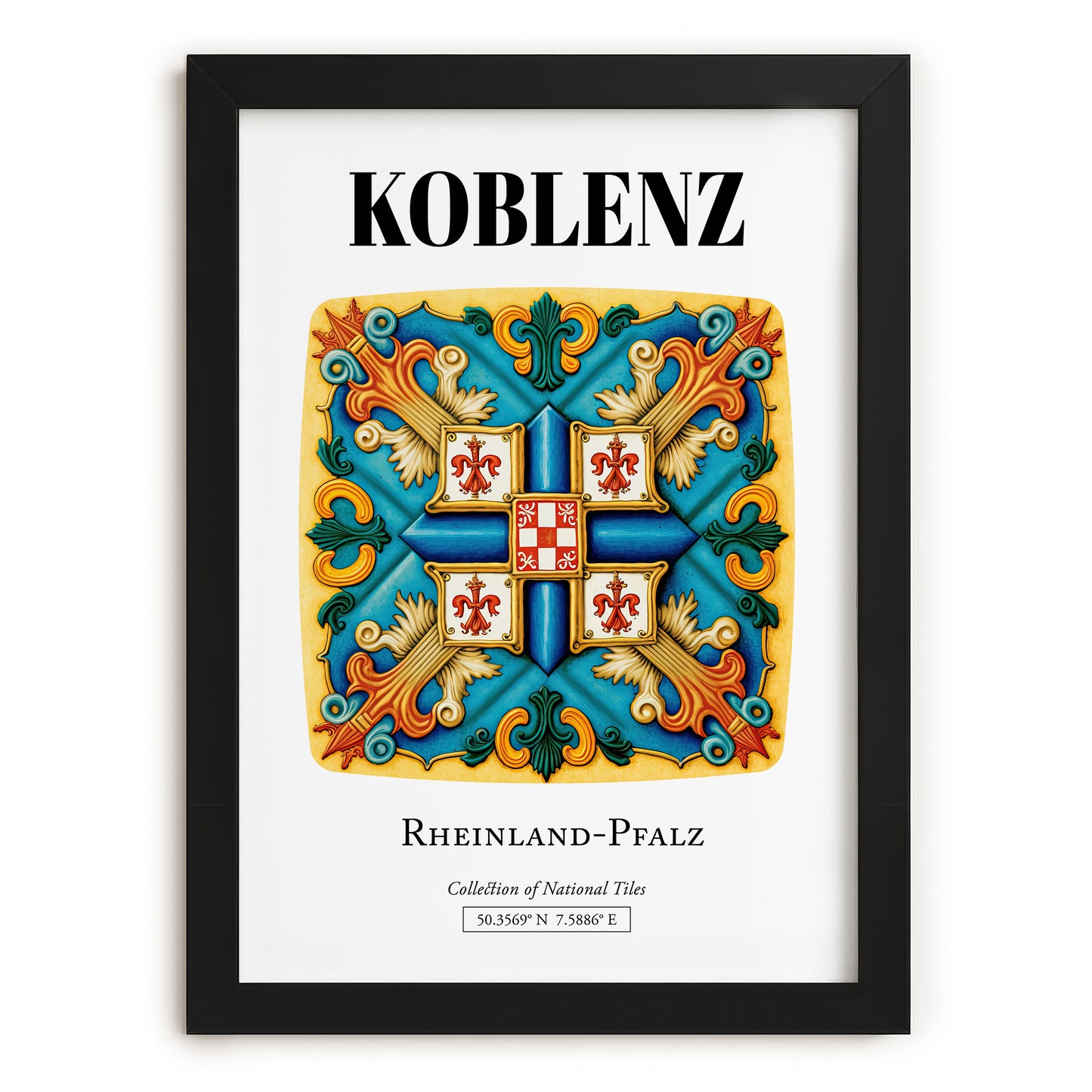 Koblenz, Germany – Travel Wall Decor, in sleek black frame