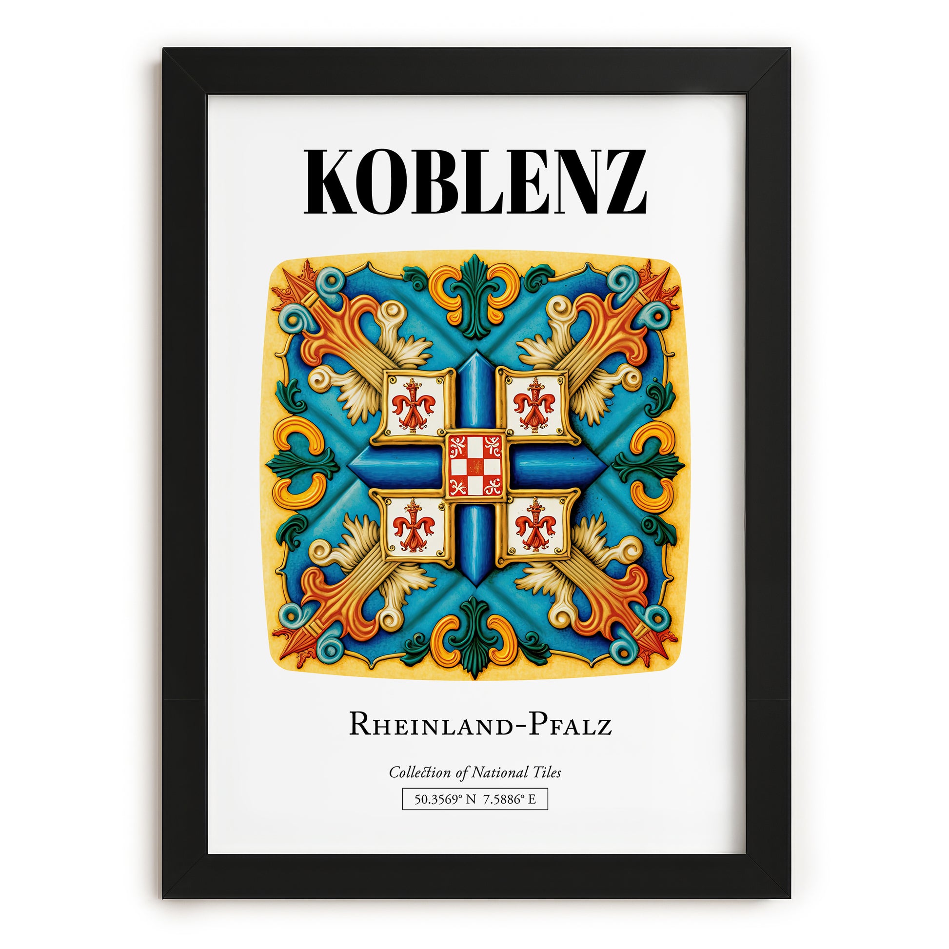 Koblenz, Germany – Travel Wall Decor, in sleek black frame