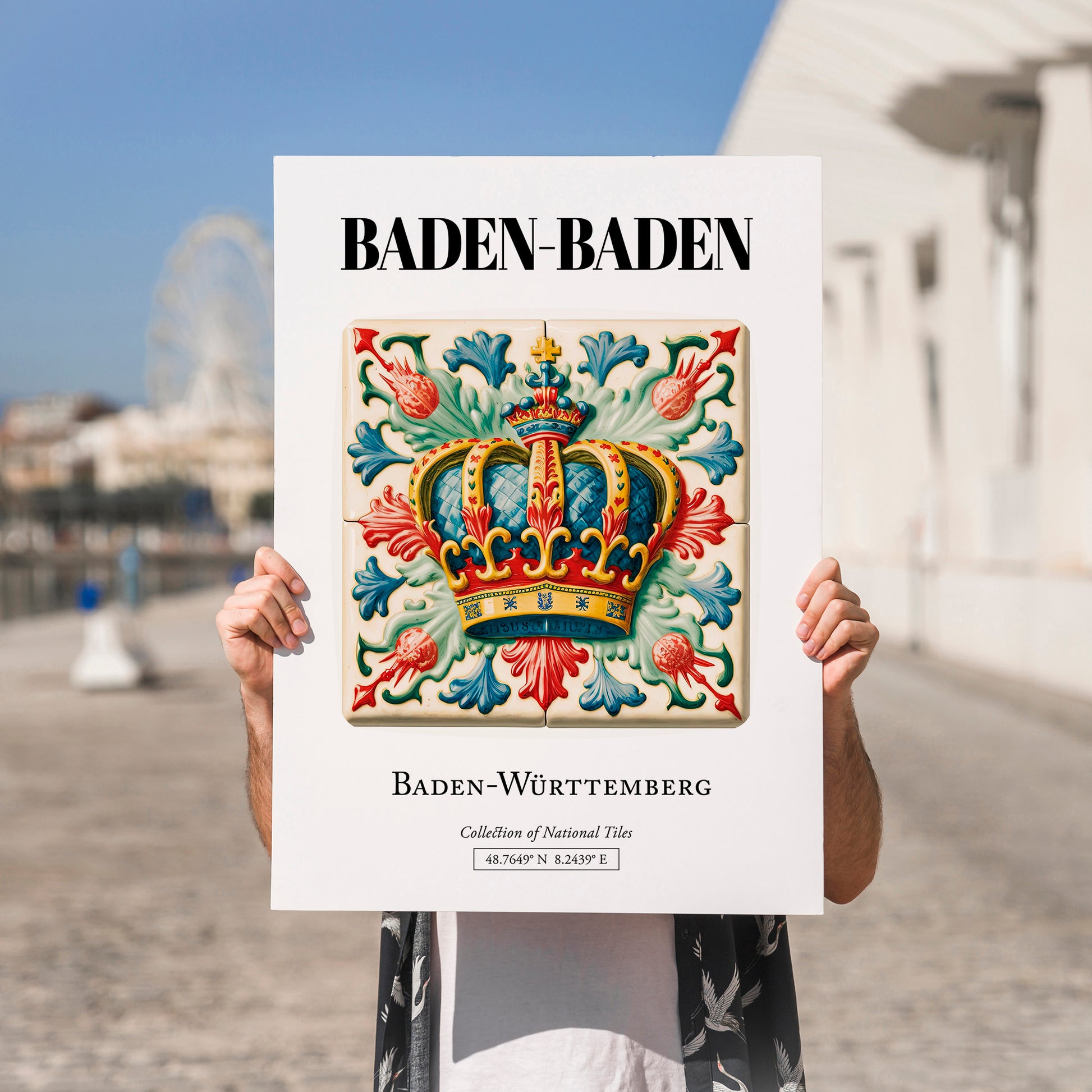 Baden-baden, Germany – Travel Wall Art, no-text version framed in wood