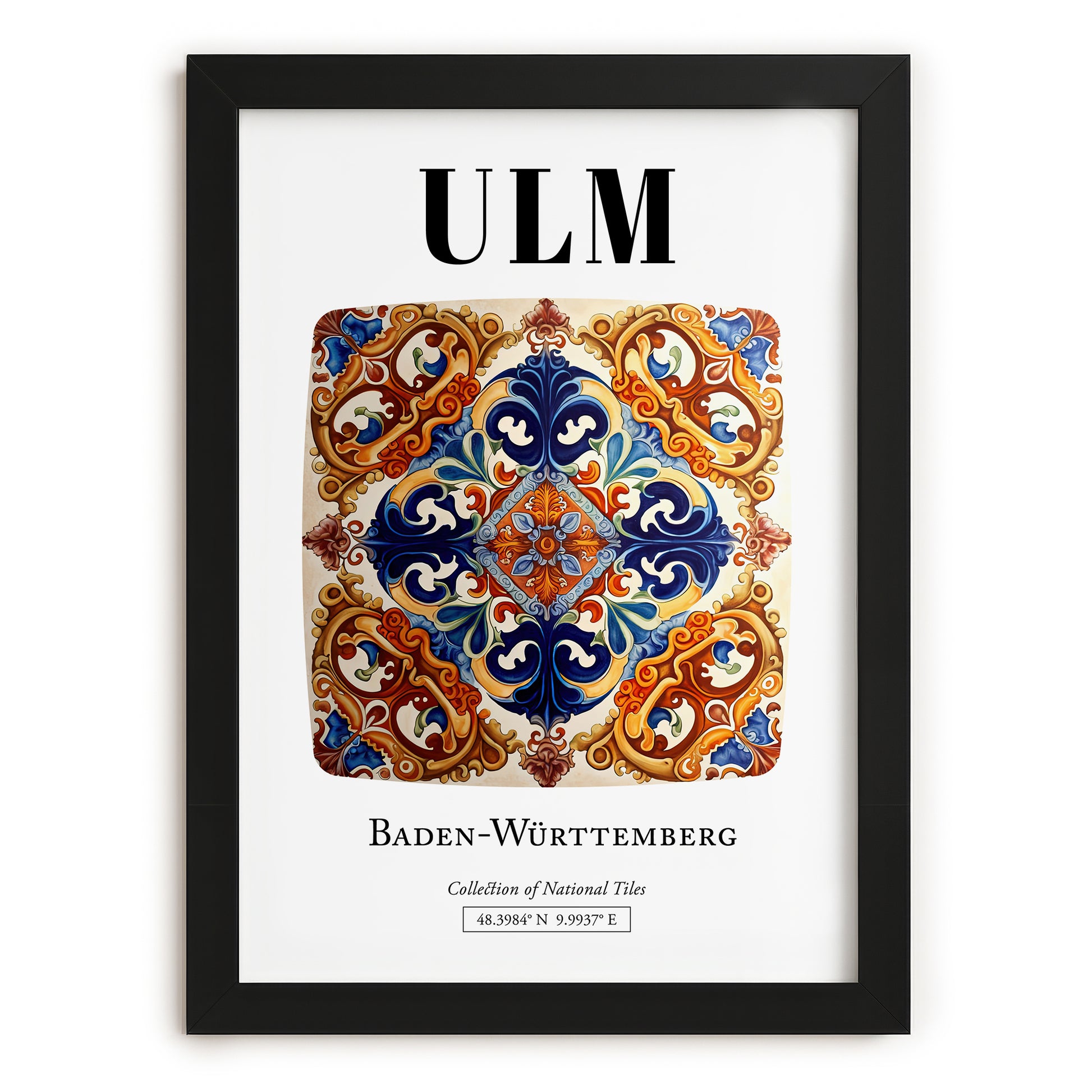 Ulm, Germany – Travel Print, in sleek black frame