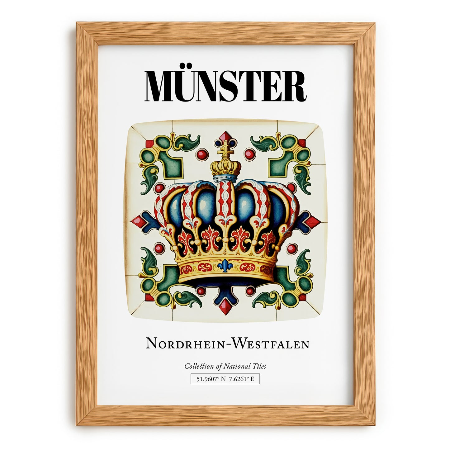 Münster, Germany – Global Wall Art, set in oak frame