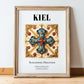 Kiel, Germany – Travel Print, in wooden frame leaning on the floor