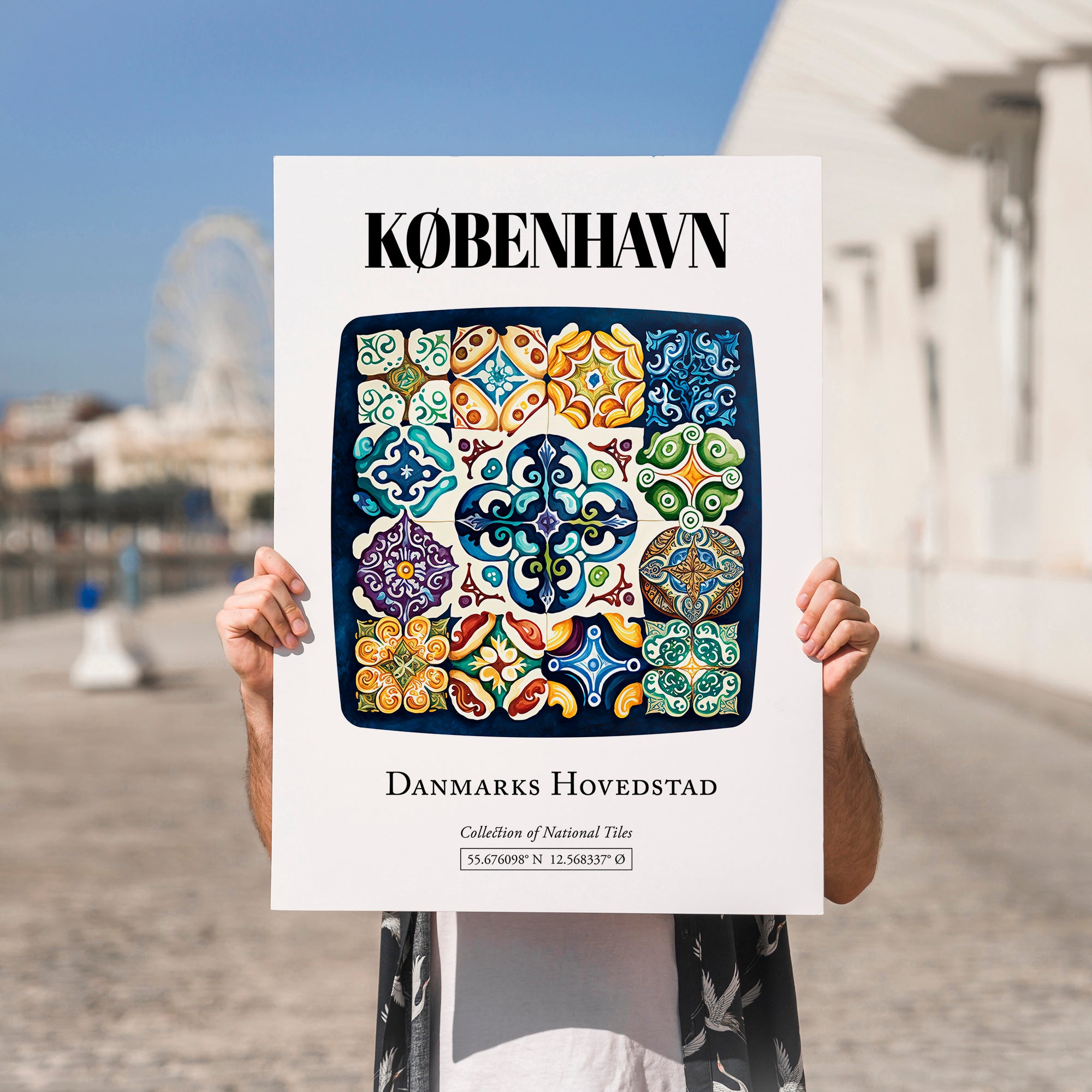 København, Denmark – National Pride Wall Decor, no-text version framed in wood