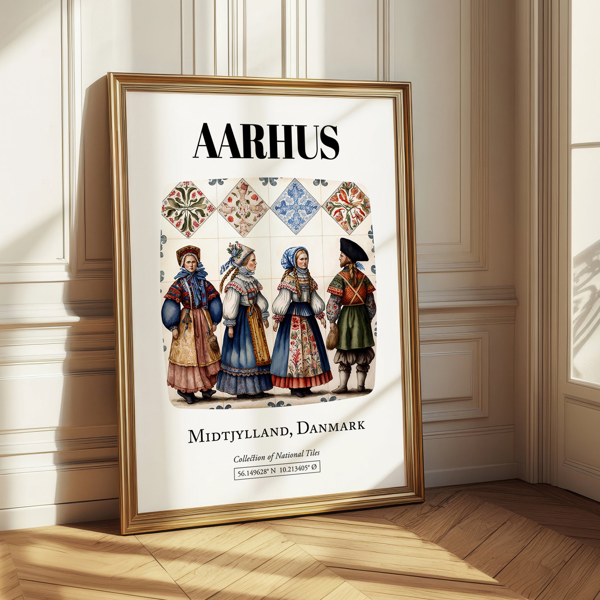 Aarhus, Denmark – Minimalist Travel Print, styled in a charming Paris street view