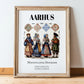 Aarhus, Denmark – Minimalist Travel Print, in wooden frame leaning on the floor