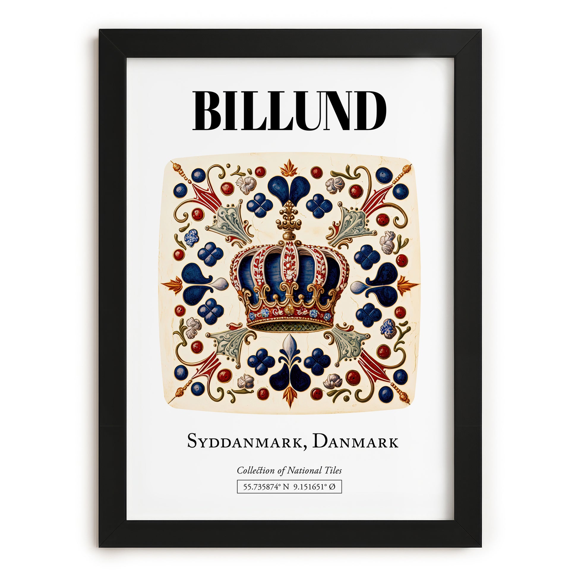 Billund, Denmark – Travel Destination Art, in sleek black frame