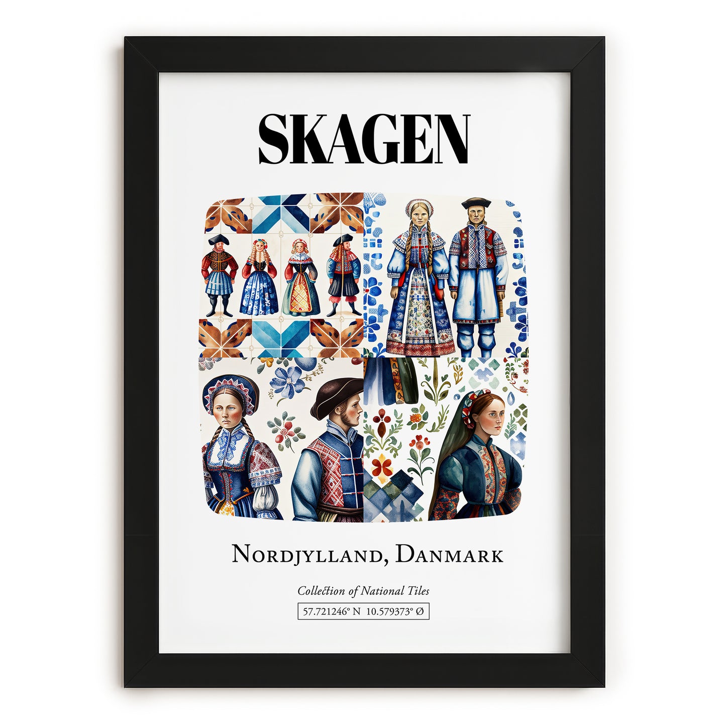 Skagen, Denmark – Travel Poster, in sleek black frame