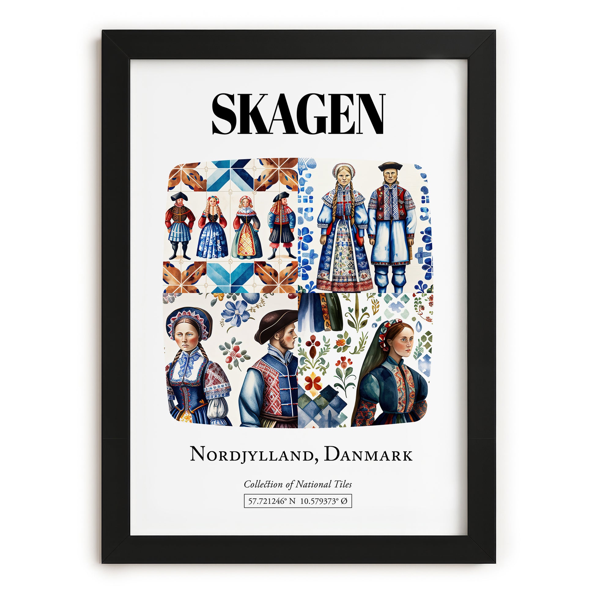 Skagen, Denmark – Travel Poster, in sleek black frame