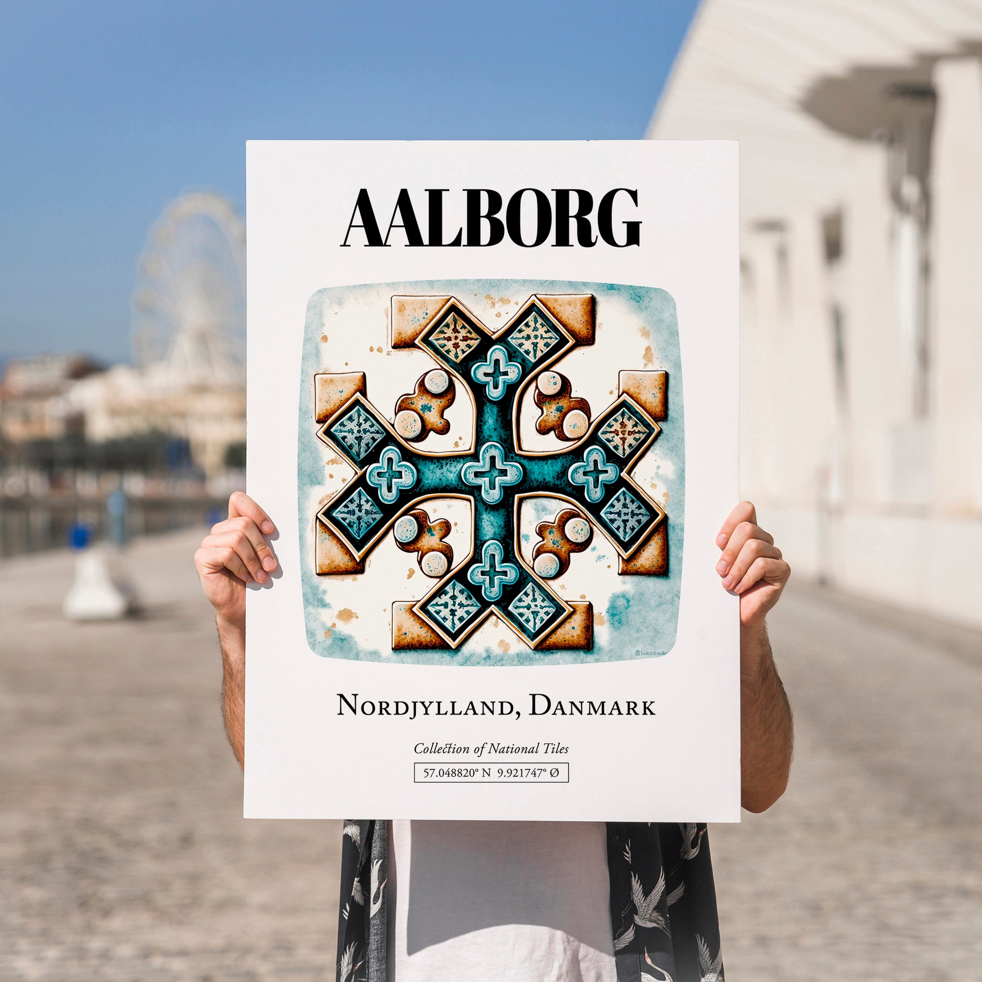 Aalborg, Denmark – Travel Wall Art, no-text version framed in wood