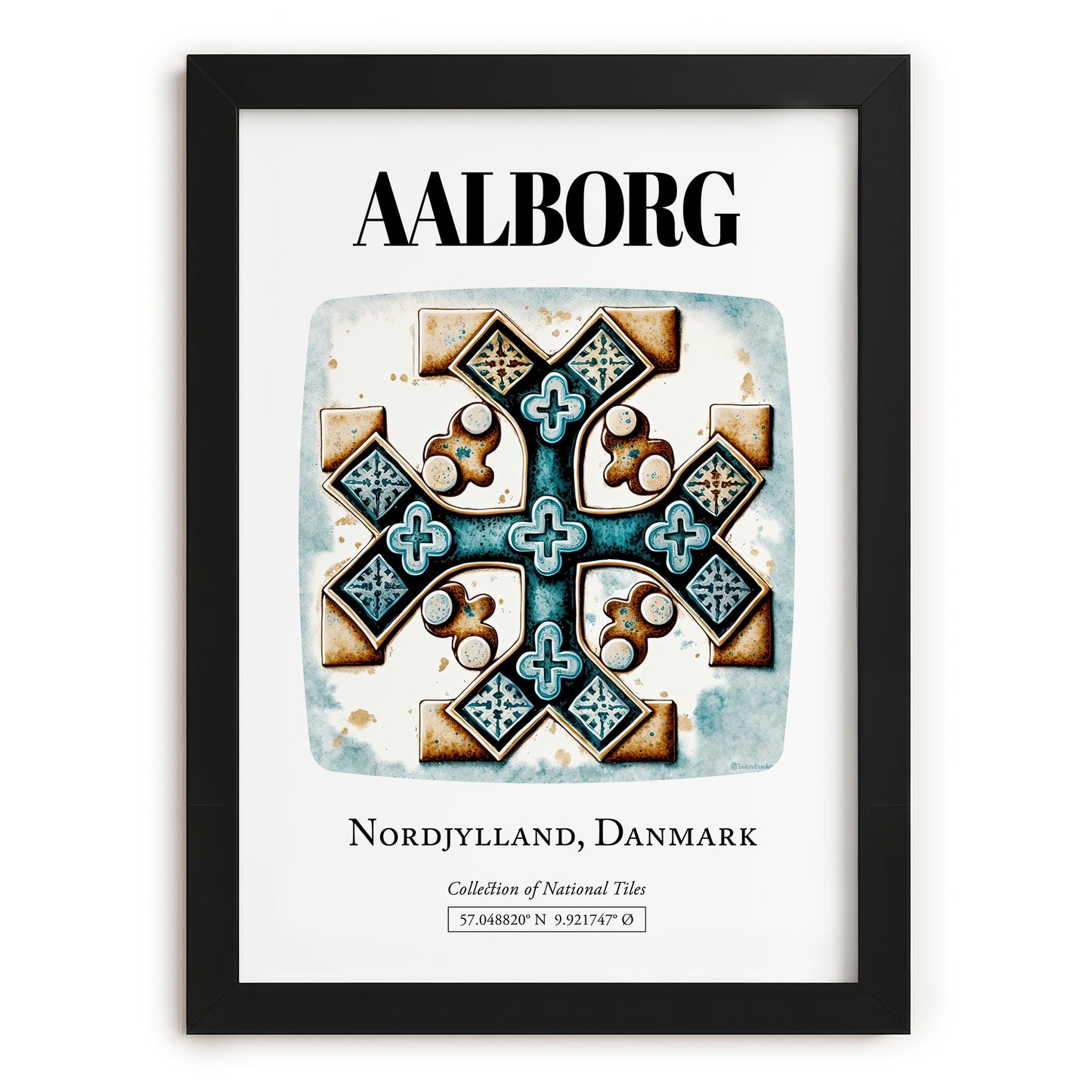 Aalborg, Denmark – Travel Wall Art, in sleek black frame