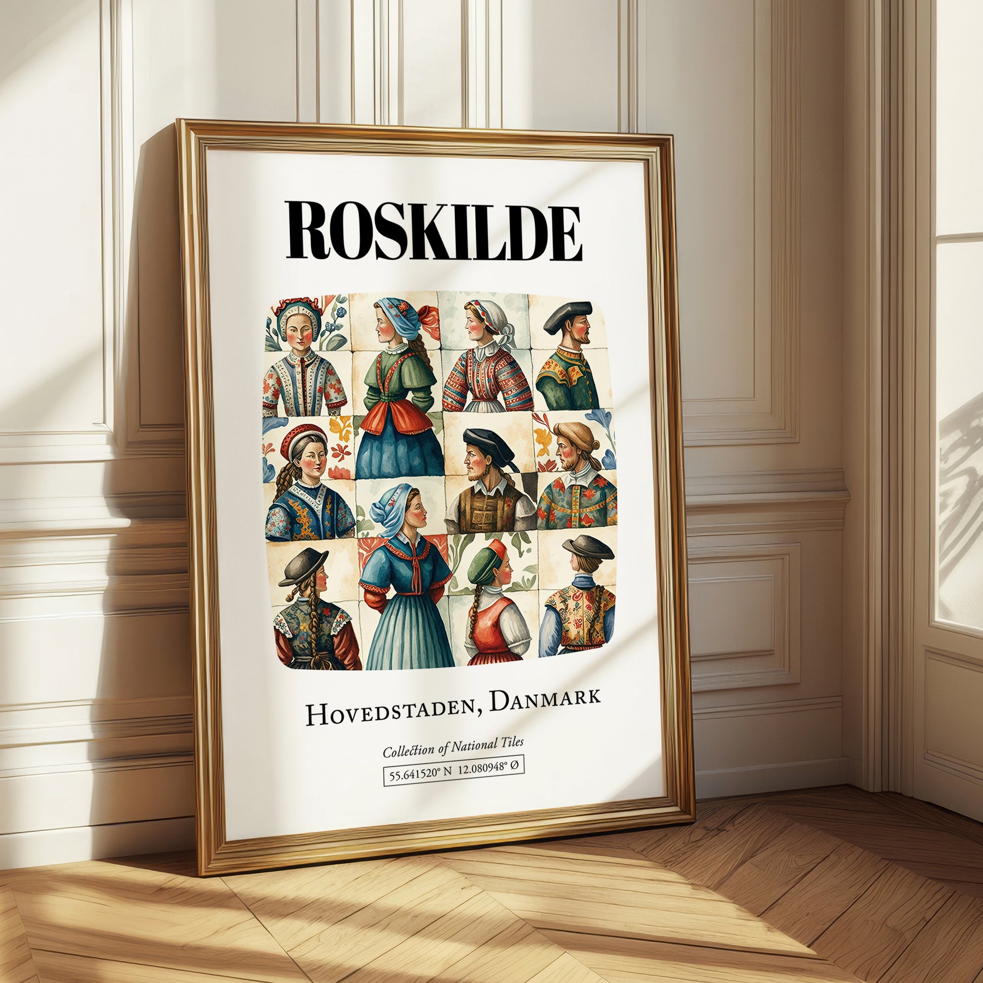 Roskilde, Denmark – Travel Poster, styled in a charming Paris street view