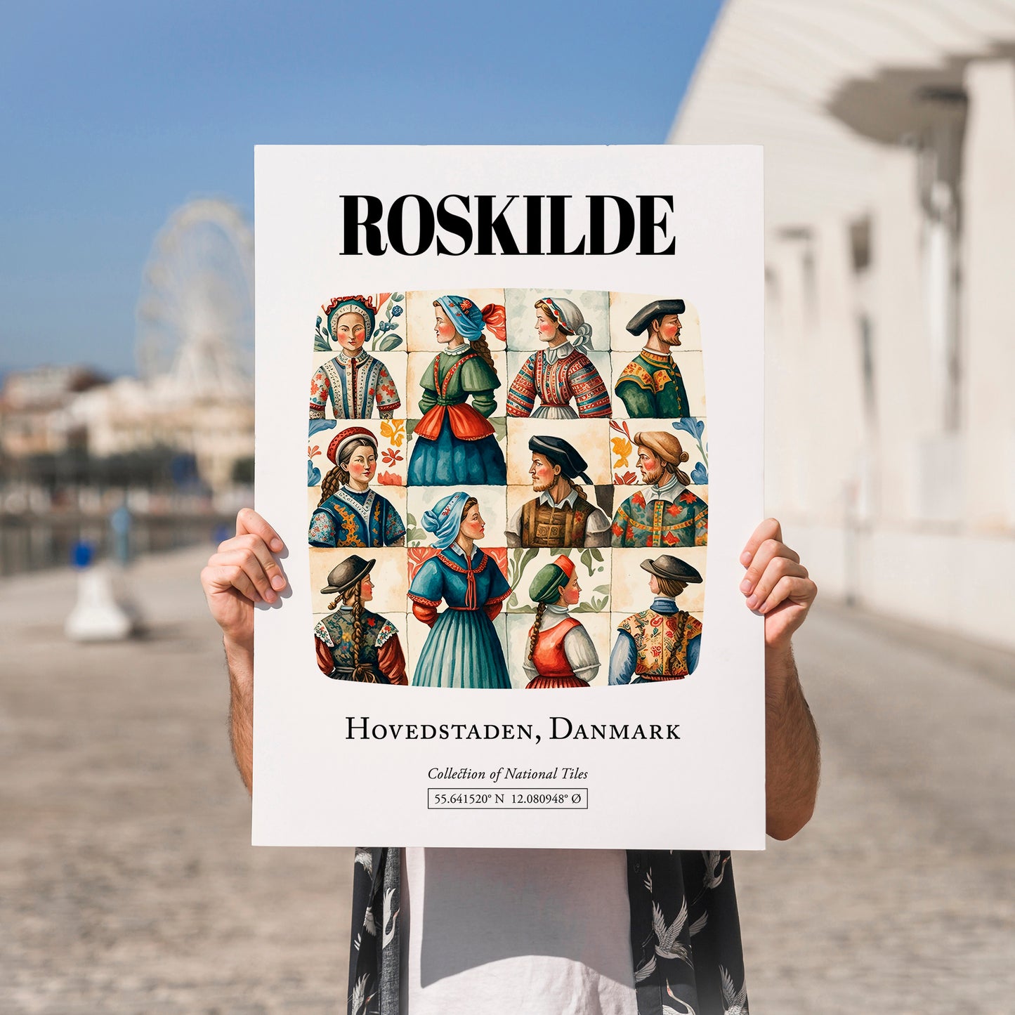 Roskilde, Denmark – Travel Poster, no-text version framed in wood