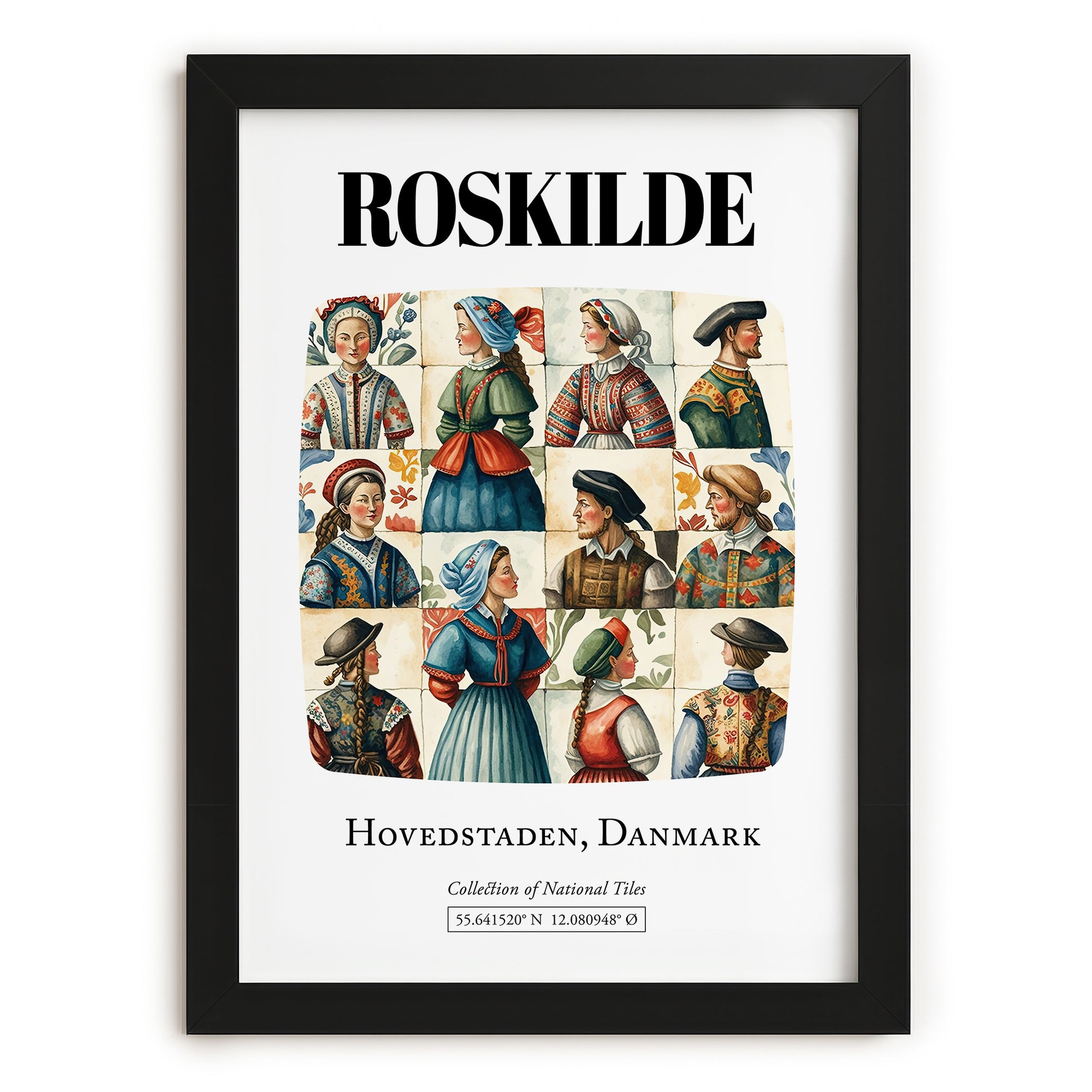 Roskilde, Denmark – Travel Poster, in sleek black frame
