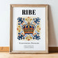 Ribe, Denmark – Travel Poster, in wooden frame leaning on the floor