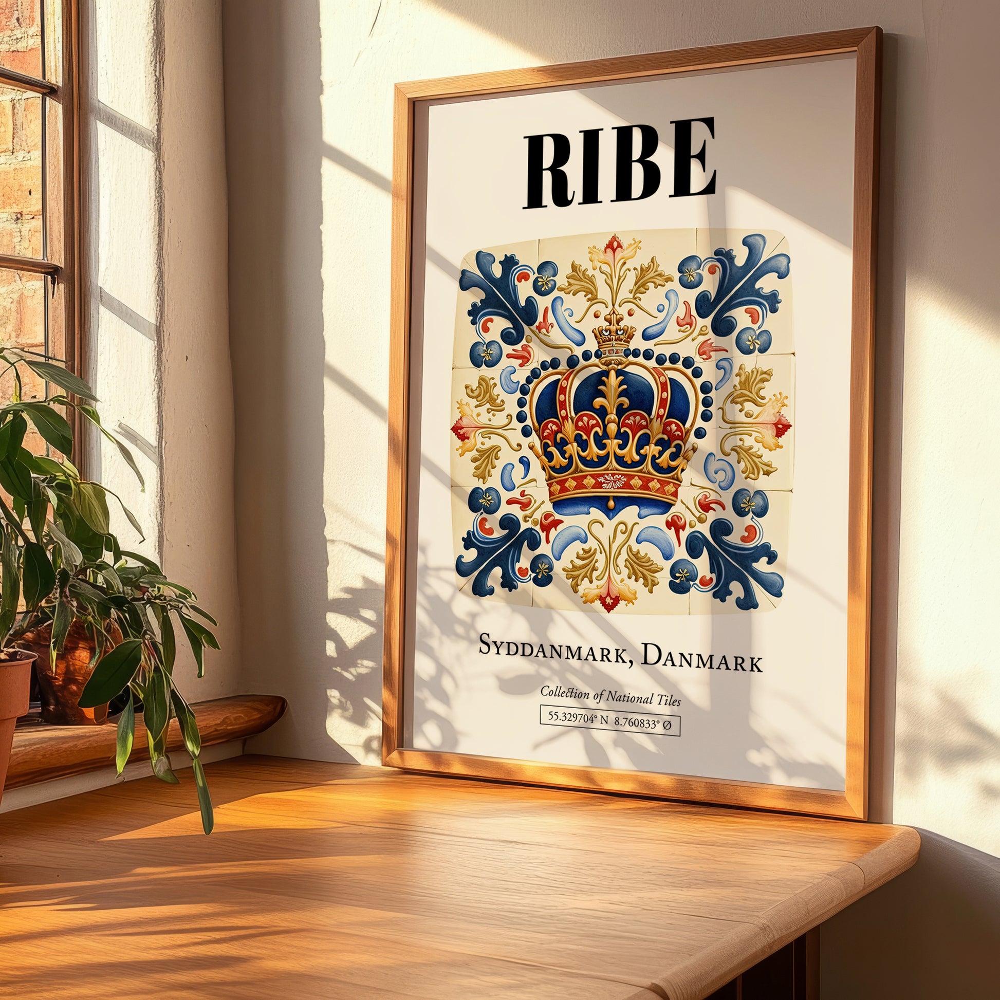 Ribe, Denmark – Travel Poster, clean layout with no caption