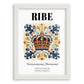 Ribe, Denmark – Travel Poster, placed in minimal white frame