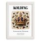 Kolding, Denmark – Travel Poster, placed in minimal white frame