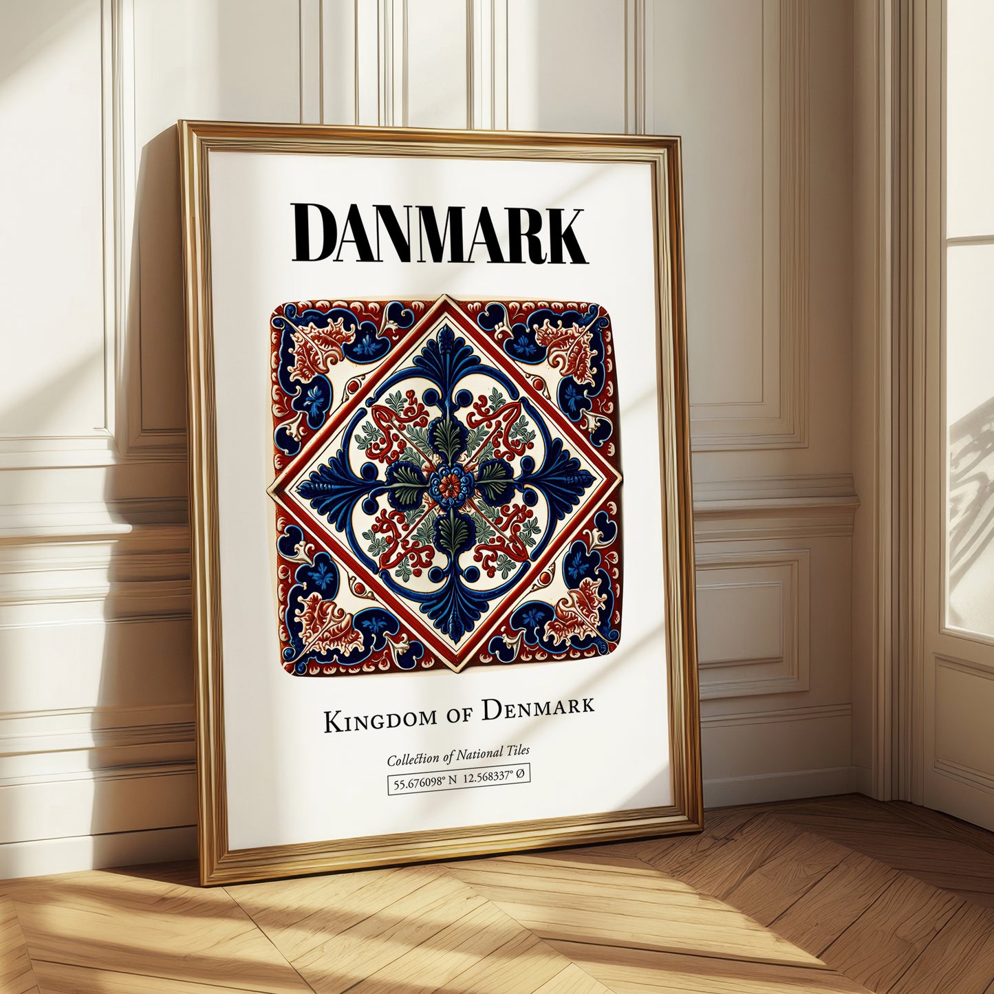 Danmark, Denmark – World Heritage Travel Poster, styled in a charming Paris street view