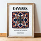 Danmark, Denmark – World Heritage Travel Poster, in wooden frame leaning on the floor