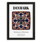 Danmark, Denmark – World Heritage Travel Poster, in sleek black frame