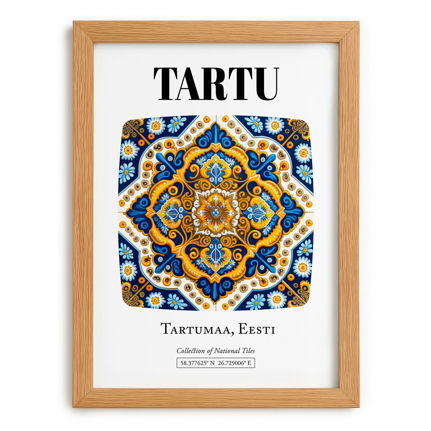 Tartu, Estonia – World Travel Art, set in oak frame