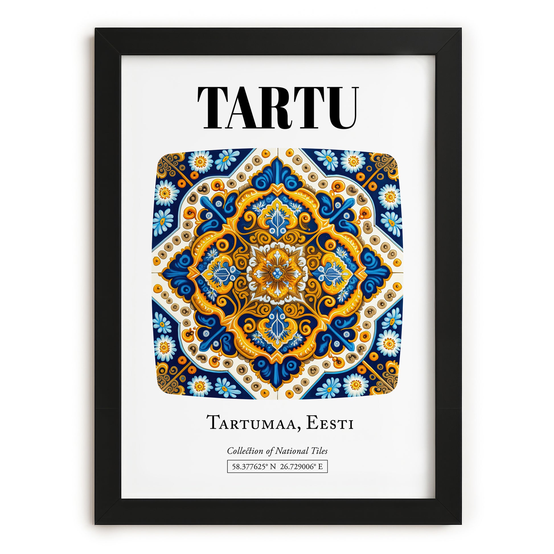 Tartu, Estonia – World Travel Art, in sleek black frame
