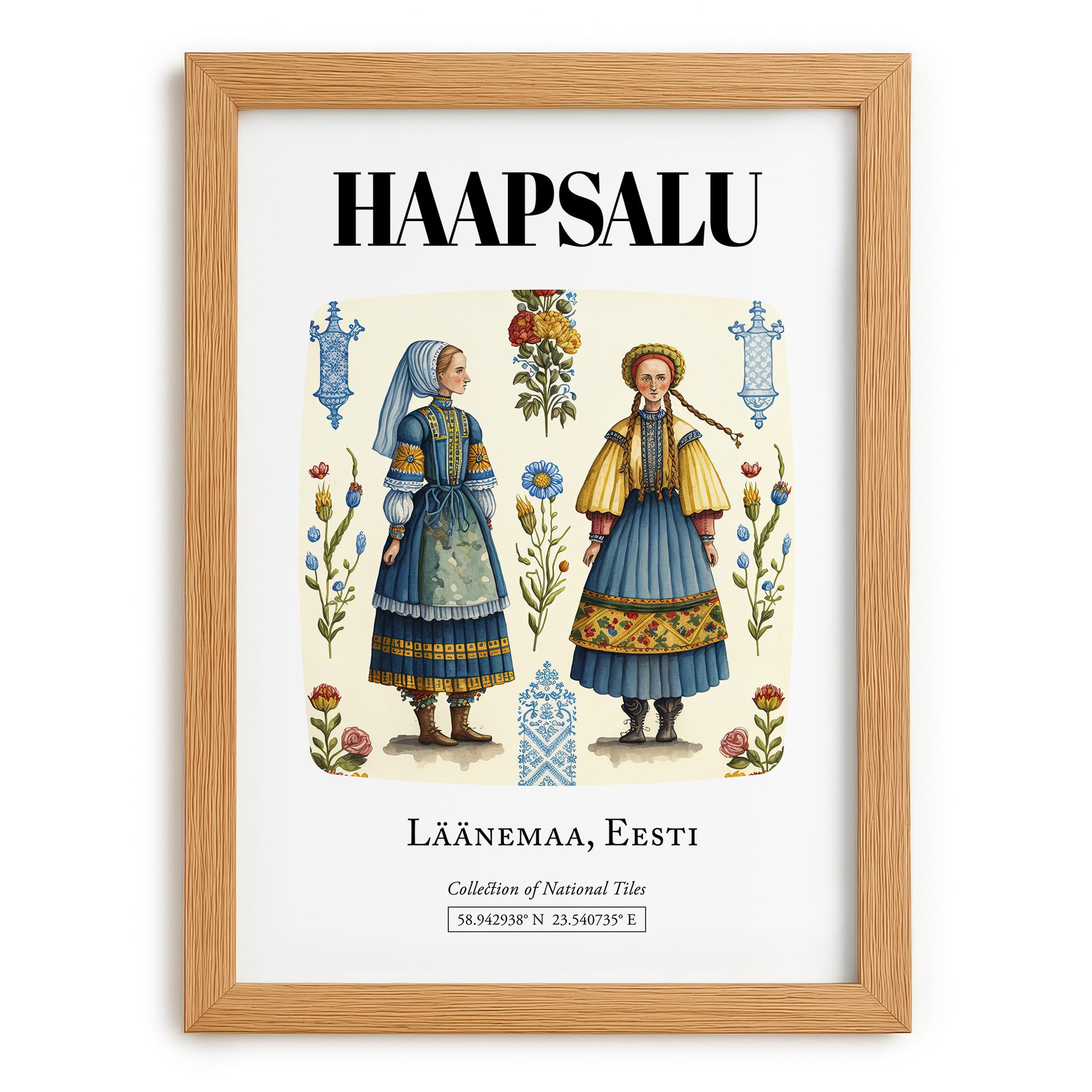 Haapsalu, Estonia – Travel Poster, set in oak frame
