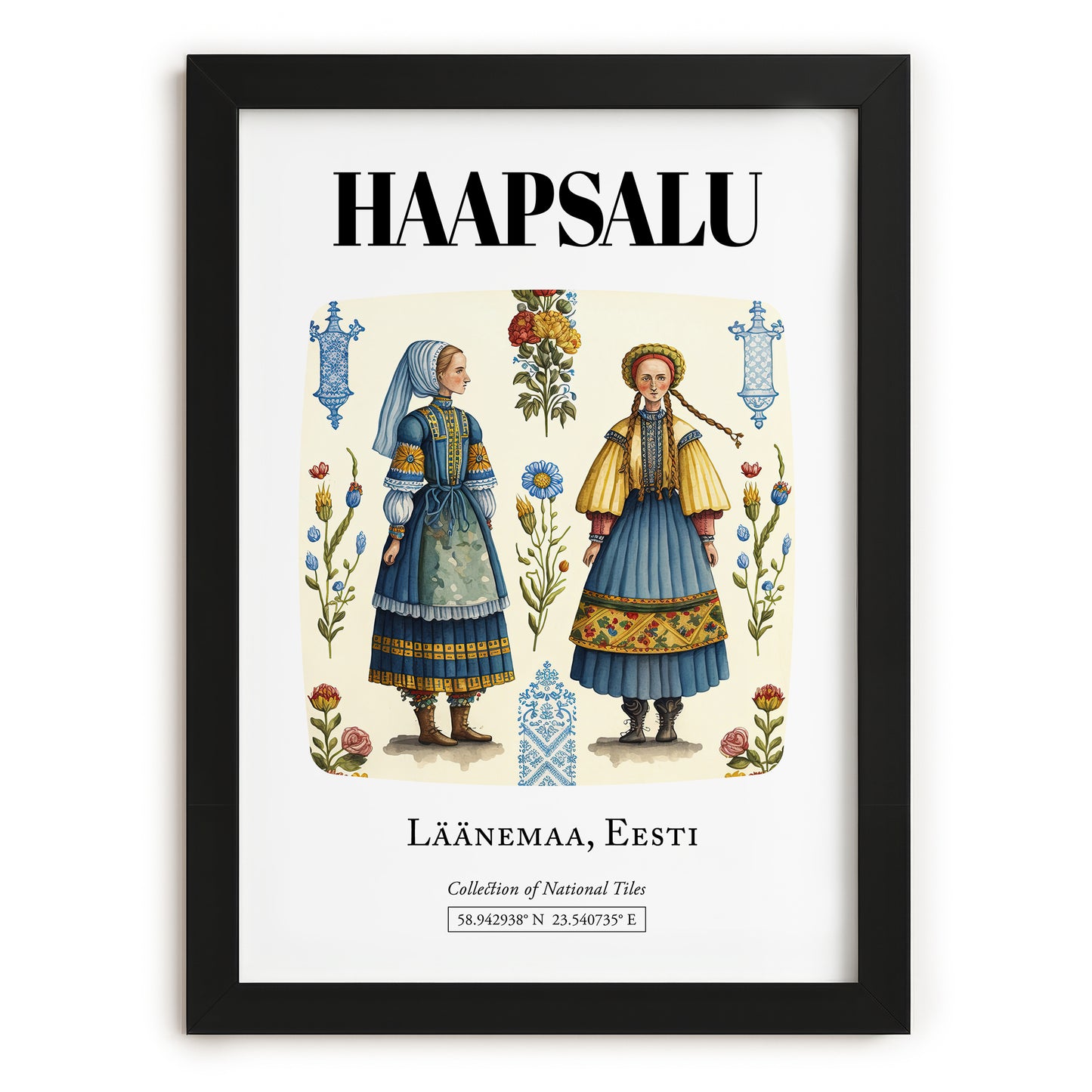 Haapsalu, Estonia – Travel Poster, in sleek black frame