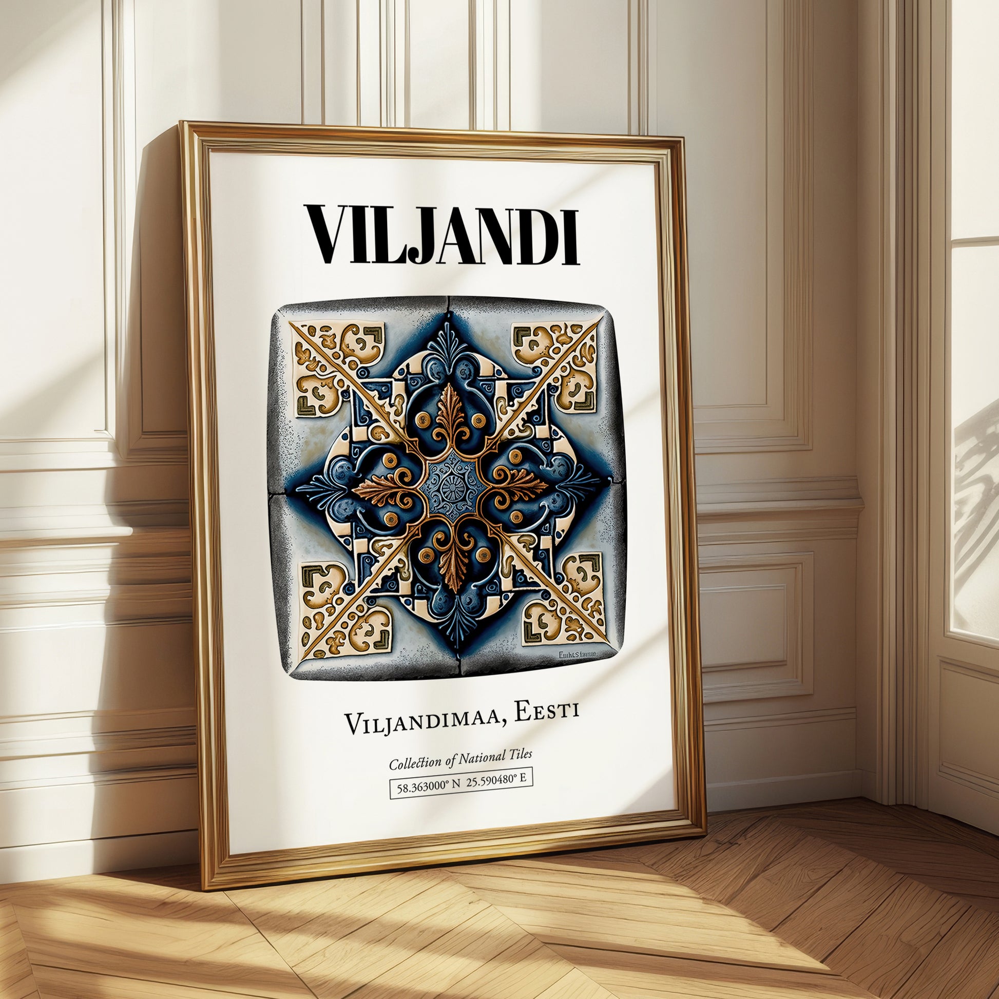 Viljandi, Estonia – Architectural Travel Art, styled in a charming Paris street view