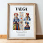 Valga, Estonia – National Pride Wall Decor, in wooden frame leaning on the floor