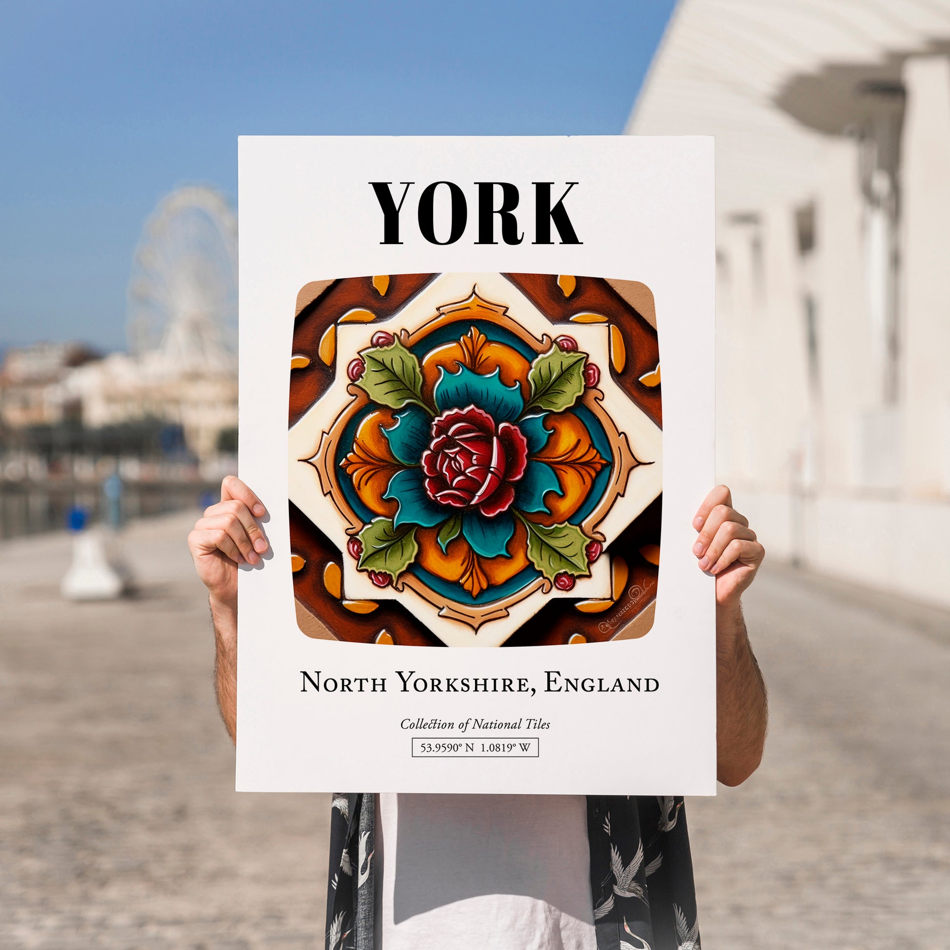 York, England – Travel Wall Art, no-text version framed in wood