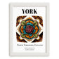York, England – Travel Wall Art, placed in minimal white frame