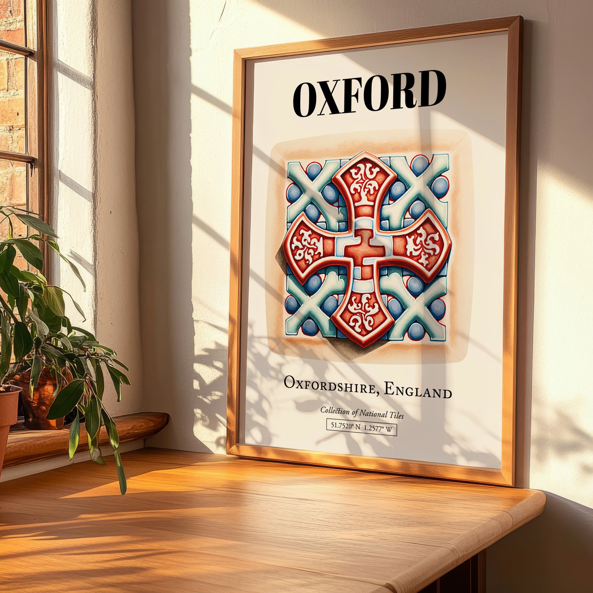 Oxford, England – Travel Poster, clean layout with no caption