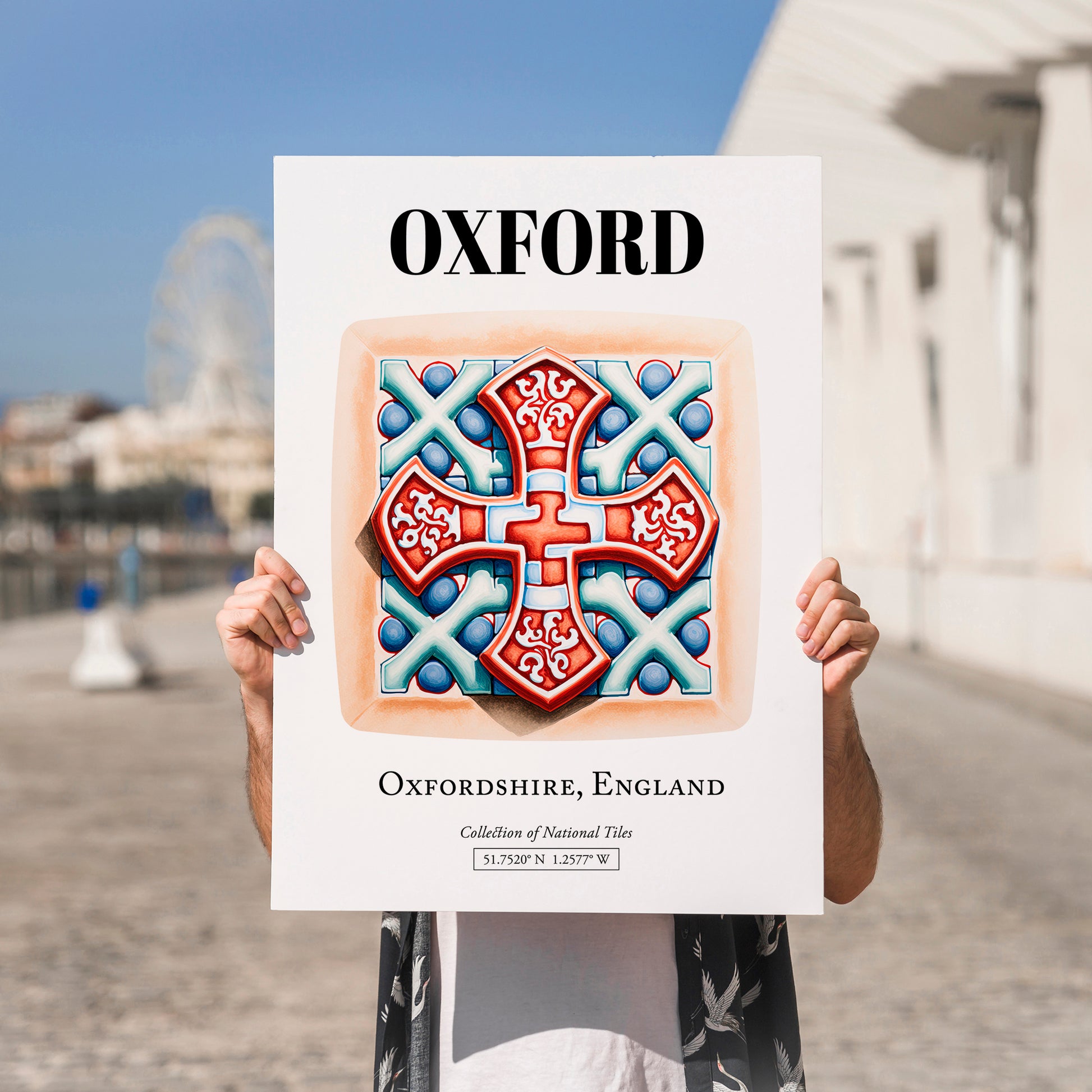 Oxford, England – Travel Poster, no-text version framed in wood