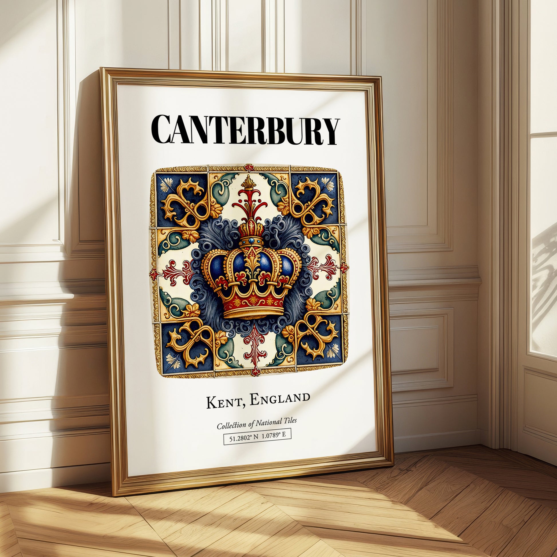 Canterbury, England – Travel Poster, styled in a charming Paris street view