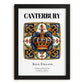 Canterbury, England – Travel Poster, in sleek black frame