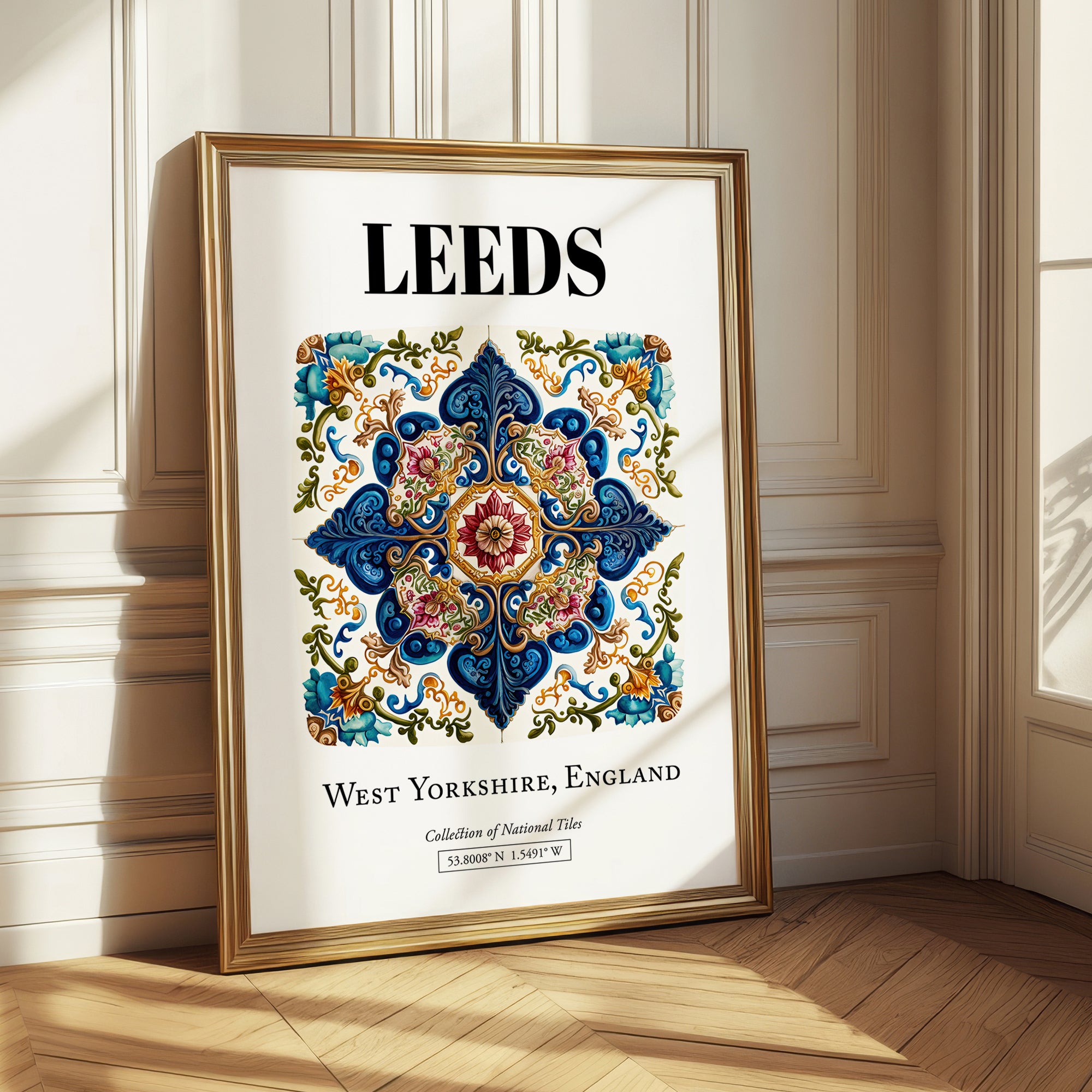 Leeds, England – Vintage Travel Poster, styled in a charming Paris street view