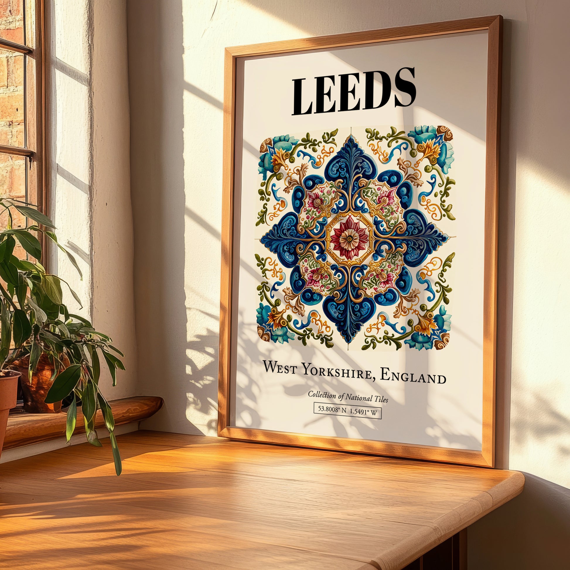 Leeds, England – Vintage Travel Poster, clean layout with no caption