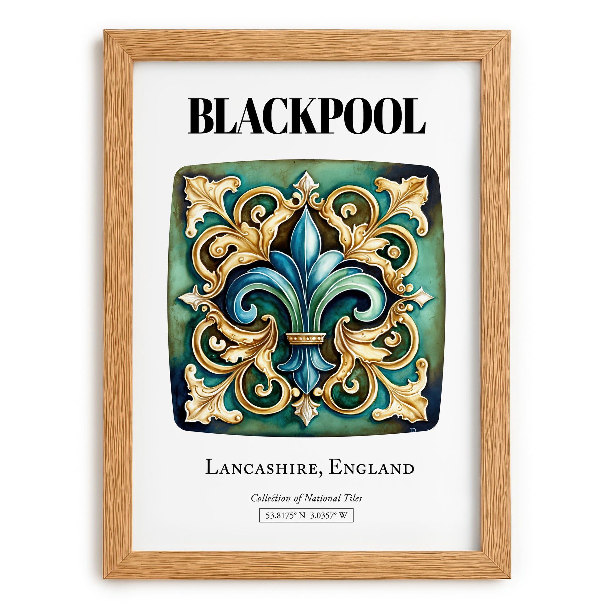 Blackpool, England – Global Wall Art, set in oak frame