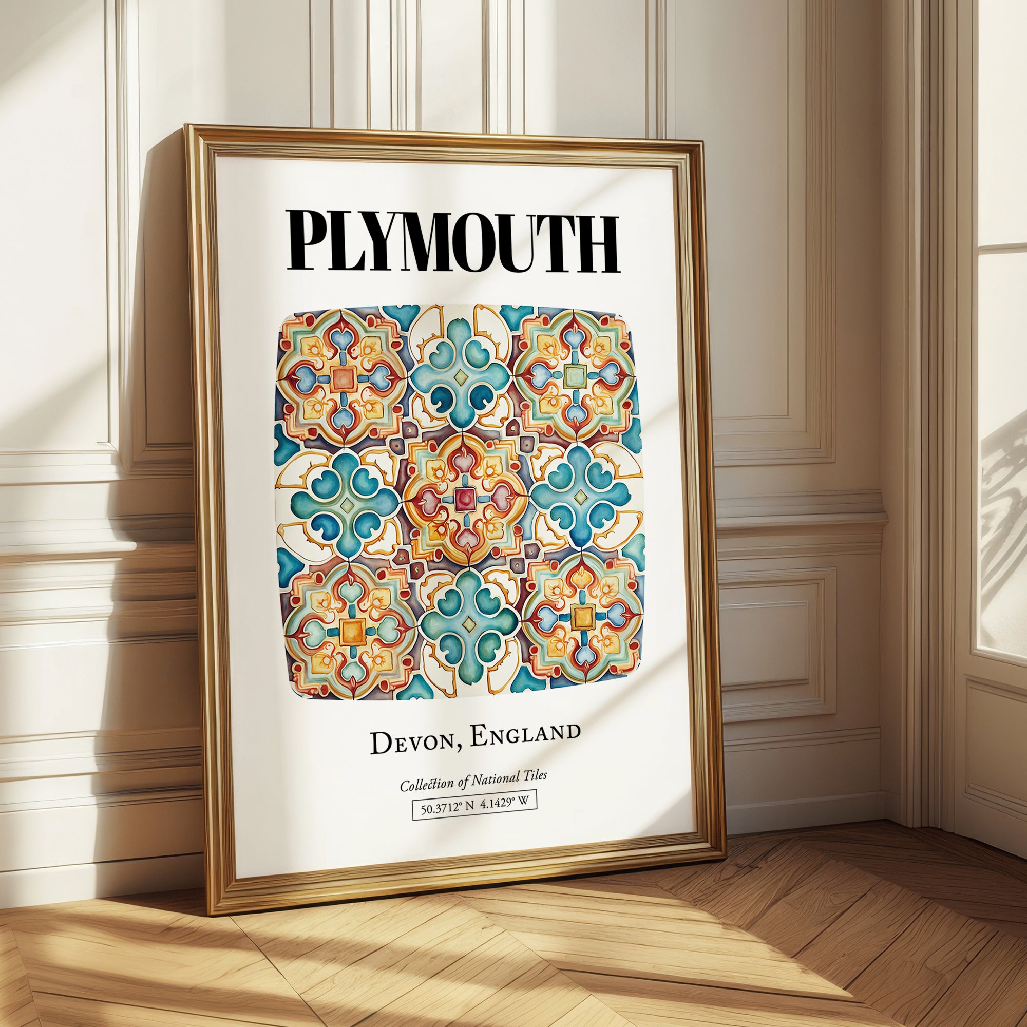 Plymouth, England – Travel Destination Art, styled in a charming Paris street view