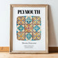 Plymouth, England – Travel Destination Art, in wooden frame leaning on the floor