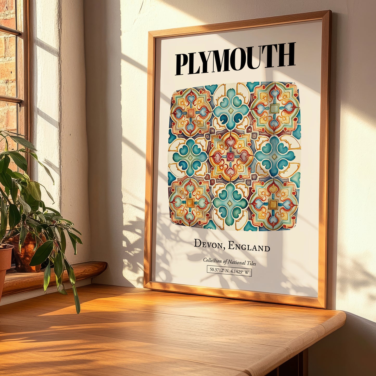Plymouth, England – Travel Destination Art, clean layout with no caption